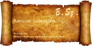 Barcza Szendike névjegykártya